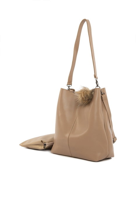 Zoozie Bags Bolso Bandolera Midi Visón con Flecos